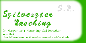 szilveszter masching business card